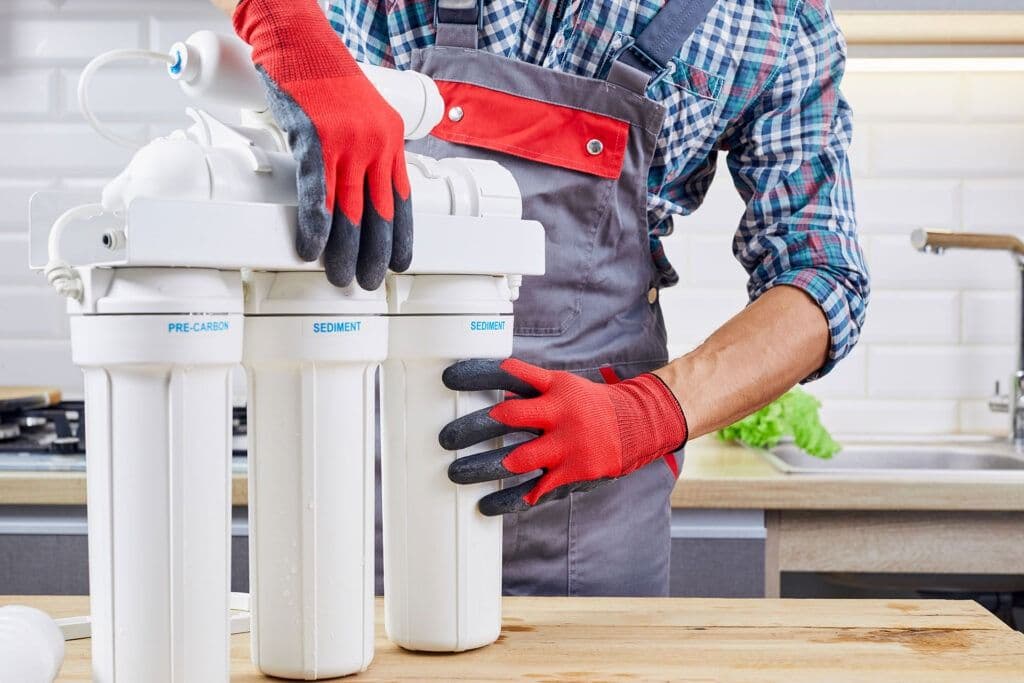 plumber installs or change